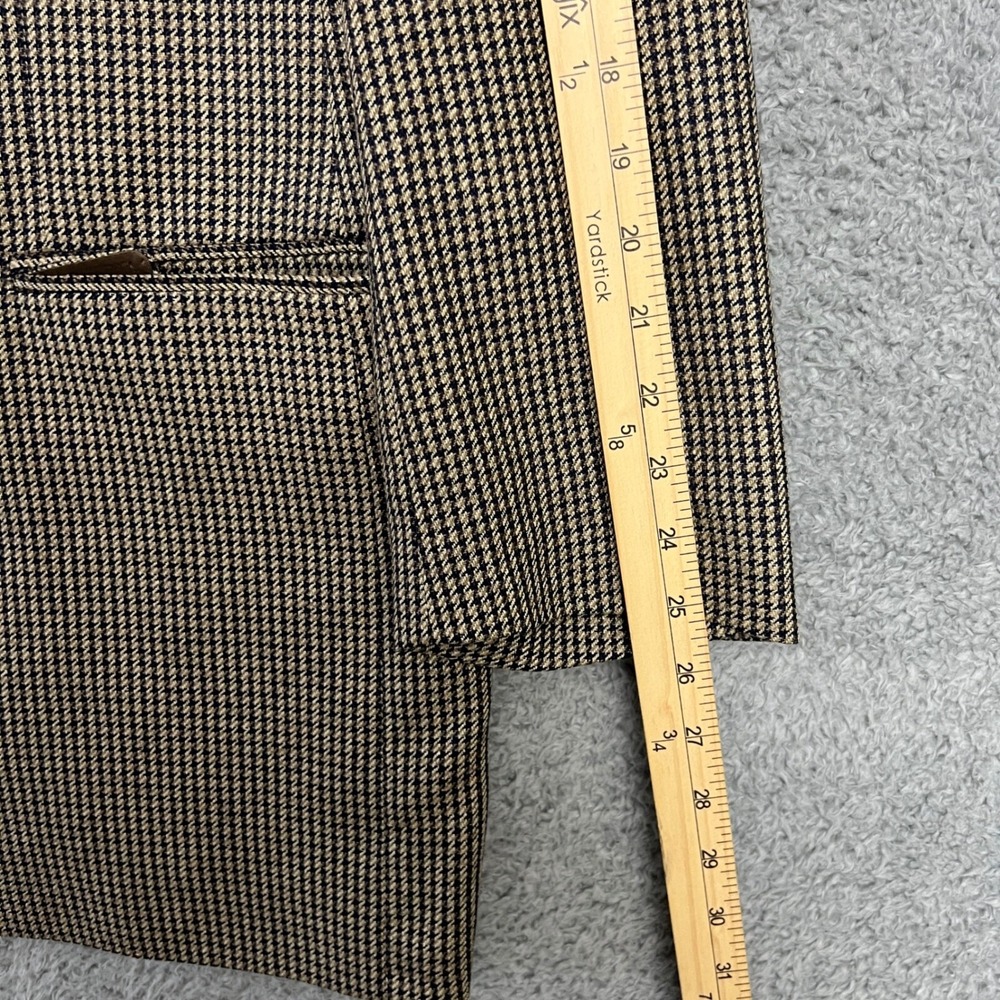 Chaps Ralph Lauren Blazer Mens 42R Brown Houndstooth Excellent Wool Sport Coat - Picture 12 of 15